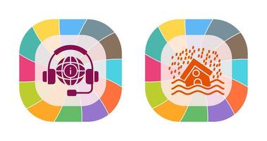 Call Center and Disaster Icon vector