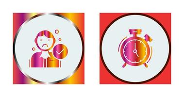 Rejected and Alarm Clock Icon vector