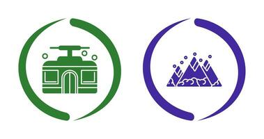 Mountain and Cable Car Icon vector