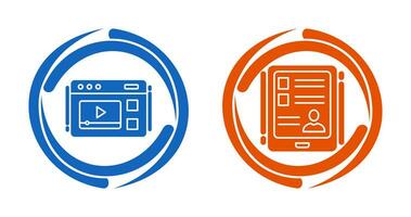 Video and Tablet Icon vector