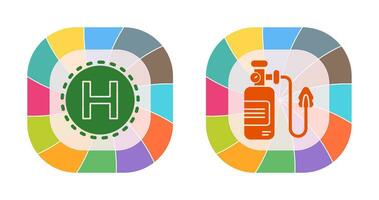 Helipad and Oxygen Icon vector