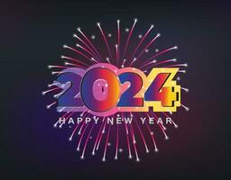 2024 Happy new year celebration design template vector