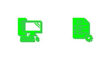 Computer and Test Icon vector