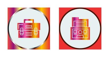 Briefcase and Folder Icon vector