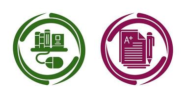 Digital Library and Essay Icon vector