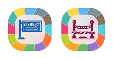 Emergency Sign and Do Not Cross Line, Icon vector