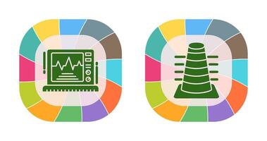 Bollard and Ekg Monitor Icon vector