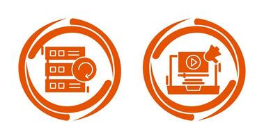 Backup and Video Marketing Icon vector
