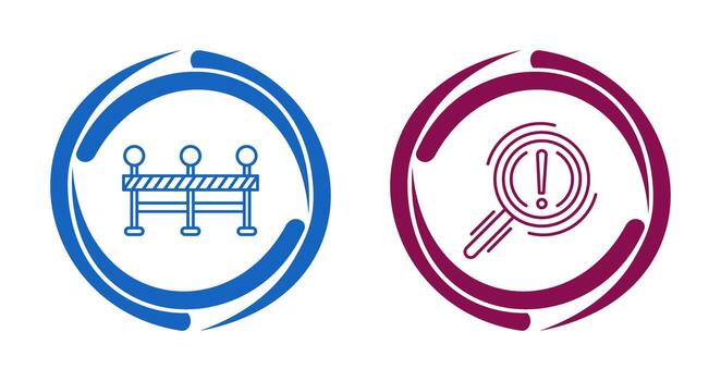 barricada y problema icono vector