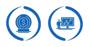 Coin and Presentation Icon vector