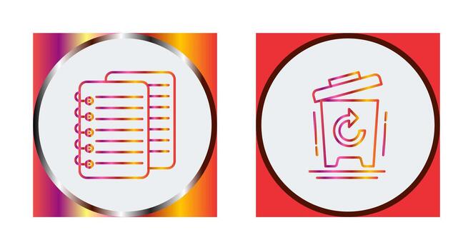 notes and bin Icon vector