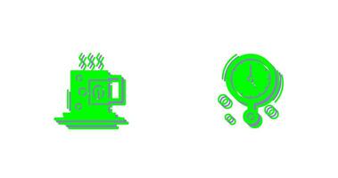 Coffee Cup and Wall Clock Icon vector