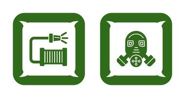 Water Hose and Gas Mask Icon vector