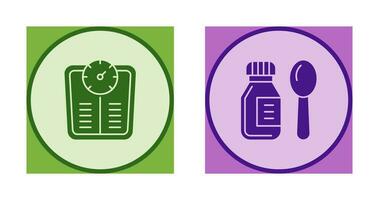 Weight Scale and Syrup Icon vector