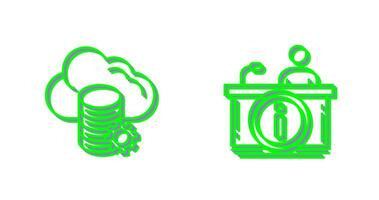 cloud data and information desk Icon vector