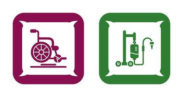 Wheel Chair and Intravenous Icon vector