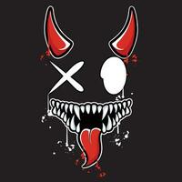 vector graffiti hand drawn devil mode emoticon designs for streetwear illustration