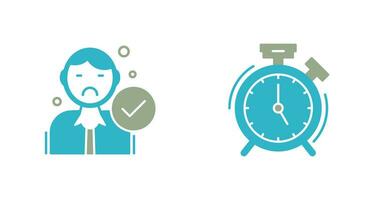 Rejected and Alarm Clock Icon vector