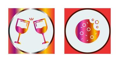 vino y Galleta icono vector