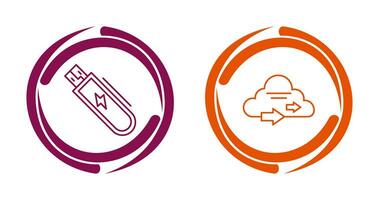 Usb and Cloud  Icon vector