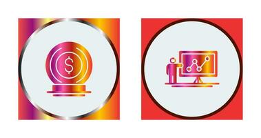 Coin and Presentation Icon vector