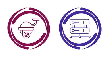 Security Camera and Server Icon vector