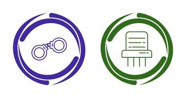 Handcuffs and Paper Shredder Icon vector