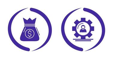 Money Bag and Management Icon vector