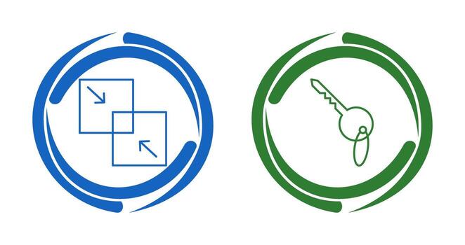 Combine and Key Icon vector