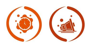 Clock and Speaker Icon vector