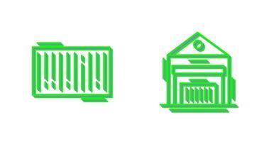 barcode and warehouse Icon vector