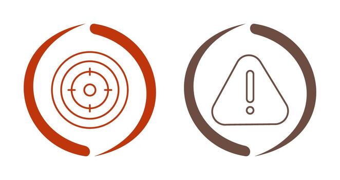 Target and Warning Icon vector