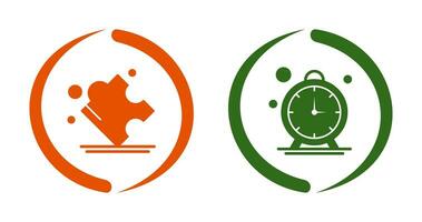 Puzzle and Stop Watch Icon vector