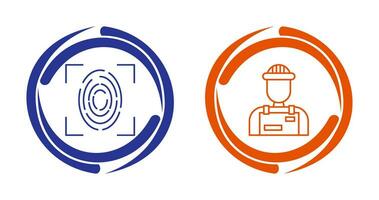 Fingerprint and Riot Police Icon vector