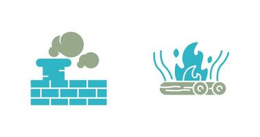 Chimney and Bonfire Icon vector