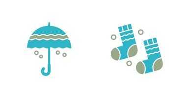 Umbrella and Winter Socks Icon vector