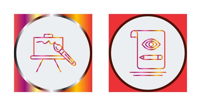 canvas and sketch Icon vector