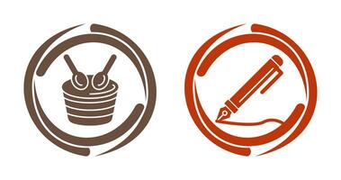 Drum and Pen Icon vector