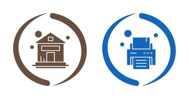 House and Printer Icon vector