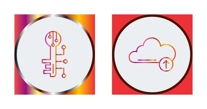 Electronic Key and Upload Icon vector