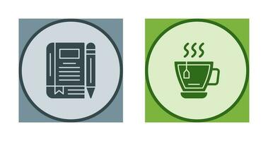 Tea and Diary Icon vector