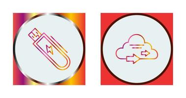 Usb and Cloud  Icon vector