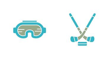 Goggle and Ice Hockey Icon vector