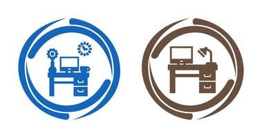 Work Table and Workplace Icon vector