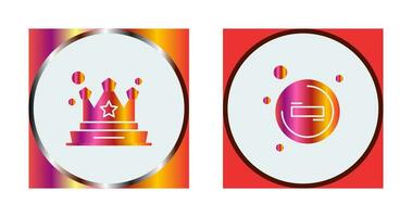 Crown and Remove Icon vector