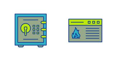 Fire and Safe Icon vector