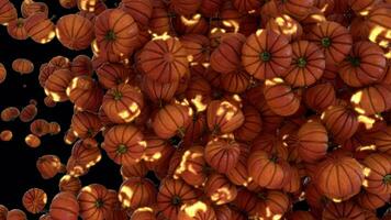 Halloween pumpkin transitions lanterns from side to up video