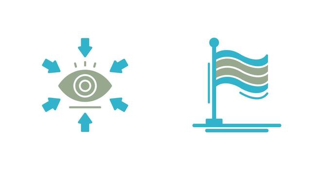 visualización y bandera icono vector