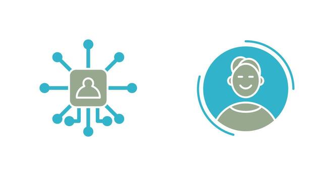 redes y usuario icono vector