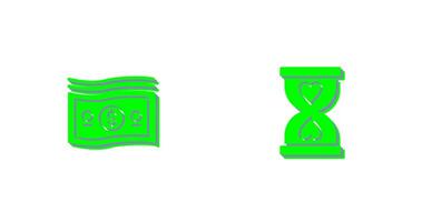 Dollar and Hourglass Icon vector